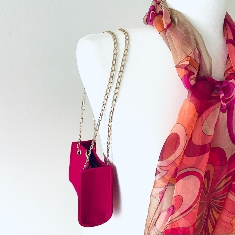 NWOT Barbie Style Hot Pink Square Evening Bag Women Mini Purse Girls - Picture 2 of 13